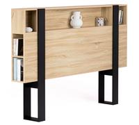 IDMarket - Tête de lit sur Pied Phoenix 160 cm avec rangements Bois et Noir