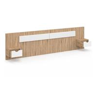 IDMarket - Tête de lit Suspendue avec chevets Santa pour lit 140, 160 et 180 cm Bois et Blanc