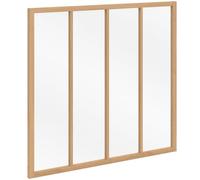 IDMarket - Verrière Atelier 4 vitrages L. 116 x H. 108 cm en Bois et Verre trempé