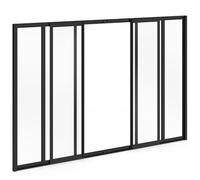 IDMarket - Verrière Atelier coulissante 6 vitrages L. 160 x H. 108 cm en métal Noir et Verre trempé
