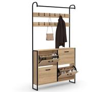 IDMarket - Vestiaire d'entrée Luis Meuble Chaussures 4 Portes Design Industriel