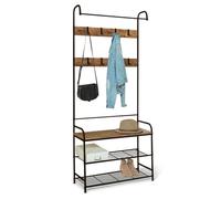 IDMarket - Vestiaire d'entrée Pedro 79 cm Bois et Noir Design Industriel