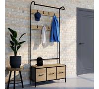 IDMARKET Vestiaire UTAH - Bois et Noir