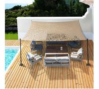 IDMARKET Voile d'ombrage rectangulaire design ombrière camouflage 3x4 M sable