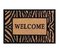 IDMAT Tapis coco naturel - 40 x 60 cm - Epaisseur 15 mm - Welcome zèbre