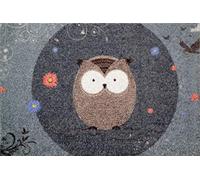 IDMAT Tapis Dallas Chouette Fond Gris 40x60cm int/ext abrité