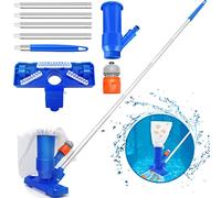 Idota Aspirateur Piscine, Aspirateur de Feuilles de Piscine avec Brosses, Sac de Filtre Ultra Fin, Tête d'aspiration de Nettoyage de Piscine pour Nettoyage, Piscines, Spa, Aquarium, Fontaine