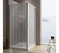 Idralite Boxe de douche pliable en PVC 90 x 90 cm H 185 modèle Aster avec ouverture centrale