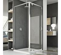 Idralite Cabine de douche Sintesi Duo 70x70 cm H185 Transparent 1 portillon à pivot