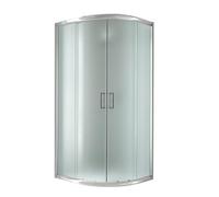 Cabine Paroi Douche Demi-Circulaire - IDRALITE - Alabama - Verre fumé - Réversible - 80x80 cm