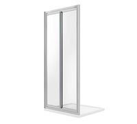 Idralite Porte de douche Clint – 100 cm H185, verre transparent, 2 parois pivotantes
