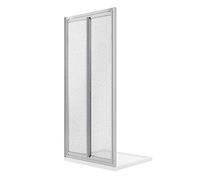 Idralite Porte de douche Mod. Clint 80 cm H185 Verre opaque Ouverture saloon 2 parois pivotantes