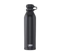 IDRINK® - b-evo Bouteille thermique révolutionnaire, 3 murs, bouteille en acier inoxydable avec double bouchon, 500 ML (NOIR CARAVAGGIO)
