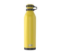 IDRINK® - b-evo Bouteille thermique révolutionnaire, 3 murs, bouteille en acier inoxydable avec double bouchon, 500 ML (JAUNE MICHELANGELO)