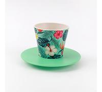 IDRINK® - Ensemble tasse, soucoupe et cuillère en RPET | sympathique respectueux de l'écologie | (CIRCLE)