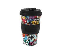 IDRINK®- Tasse à café en RPET avec ouverture et bouchon en silicone, facile à transporter Tasse à emporter de 435 ml en plastique recyclé 8,7 x 8,7 x 15 cm 435 ml (Urban)