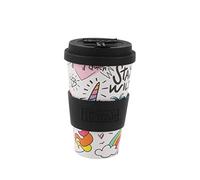 IDRINK®- Tasse à café en RPET avec ouverture et bouchon en silicone, facile à transporter Tasse à emporter de 435 ml en plastique recyclé 8,7 x 8,7 x 15 cm 435 ml (Licorne)