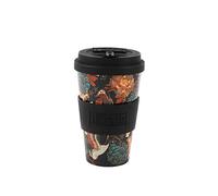 IDRINK®- Tasse à café en RPET avec ouverture et bouchon en silicone, facile à transporter Tasse à emporter de 435 ml en plastique recyclé 8,7 x 8,7 x 15 cm 435 ml (Nature)