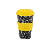 IDRINK®- Tasse à café en RPET avec ouverture et bouchon en silicone, facile à transporter Tasse à emporter de 435 ml en plastique recyclé 8,7 x 8,7 x 15 cm 435 ml (Math)