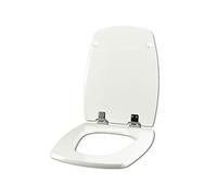 idrotop Siège de toilette Abattant WC pour Geberit Allia Cheverny Blanc charnière chrome normal ou ralenti soft close
