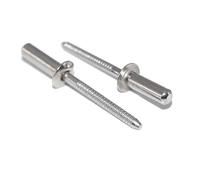 Idt Trade - Lot de 10 rivets étanches 6,4 x 12 mm en acier inoxydable A2 (V2A) avec tête plate, forme B - Rivets pop DIN 7337 - ISO 16585