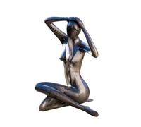 IDYL Sculpture en bronze de femme assise 24 x 17 x 18 cm Figurine en bronze faite à la main Sculpture de jardin Décoration d'intérieur Artisanat de qualité supérieure Résistant aux