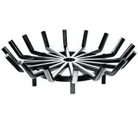 IDZO Grille à bûches en Fer forgé de 68,6 cm pour brasero Ronde araignée - Roue à Bois de Chauffage - Barre Robuste - Support à 4 Pieds - Noir
