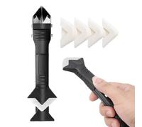 IEBTWN 1 Pièce Outil Enlève Joint Silicone 5 En 1 Spatule & Grattoir Multi-Embouts Pour Joints, Coulis, Résine, Acrylique 5 Embouts Interchangeables Pour Cuisine Salle De Bain Sol Évier Fenêtre