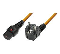 IEC-LOCK Cordon d alimentation CEE7 / C13 à verrouillage orange - 2,0 m