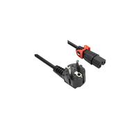 IEC-LOCK Cordon d alimentation CEE7 / C15 à verrouillage noir - 2,0 m
