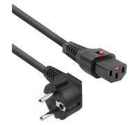 Iec Lock, Rallonge, Powercord CEE 7/7 male (angle) - C13 black 5 m, EL269S (5 m, CEE 7/7)