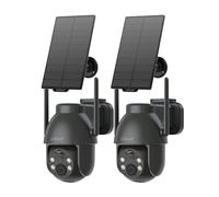 ieGeek 2K 360° PTZ Caméra Wi-Fi extérieure avec panneau solaire, 2 pièces | Sans fil à batterie, détection de mouvement PIR, sirène, vision nocturne à couleurs, audio bidirectionnel, SD/Cloud, IP65