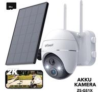 ieGeek 2K 3MP Caméra de surveillance extérieure Batterie solaire WALN Caméra IP extérieure avec détection de personne/véhicule, détecteur de mouvement PIR, vision nocturne IR