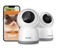 ieGeek 2K 3MP Caméra Surveillance Intérieur 360° Camera IP avec Double WiFi 2.4G/5GHz Détection Intelligente AI/PIR Suivi Auto