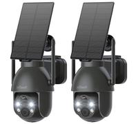 ieGeek 2K (3MP) Camera Surveillance WiFi Exterieure sans Fil Solaire | Détection Humaine IA, Nocturne Couleur, Recharge Faible Luminosité, Installation Facile, WiFi 6, Sans Abonnement, 2 Pièces