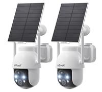 ieGeek 2K (3MP) Camera Surveillance WiFi Exterieure sans Fil Solaire | Détection Humaine IA, Nocturne Couleur, Recharge Faible Luminosité, Installation Facile, WiFi 6, Sans Abonnement, 2 Pièces