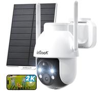 ieGeek 2K (3MP) Camera Surveillance WiFi Exterieure sans Fil Solaire ZY C2 | 360° Panoramique, Détection Humaine IA, Nocturne Couleur, Recharge Faible Luminosité, Installation Facile, WiFi 6, Alexa,IP66