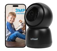 ieGeek 2K(3MP) Camera Surveillance WiFi Interieur 360° - 2.4G/5GHz Camera Interieur WiFi, PTZ Détection Mouvement, Audio Bidirectionnel, Alexa