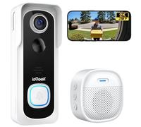 ieGeek 2K 3MP Sonnette sans Fil Extérieure Étanche, 166° Grand Angle, Blanc | Compatible avec Alexa, Détection de Mouvement, Install Facile, Vision Nocturne, Stockage cloud et Local, IP66, WiFi 2,4 GHz