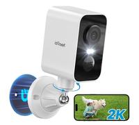 (2K Upgrade) ieG amera Surveillance WiFi Exterieure sans Fil Batterie, Camera IP Extérieure/Intérieure 1080P, Vision Nocturne 20 m, Détection de Mouvement PIR, Étanche IP65, Micro SD/Cloud