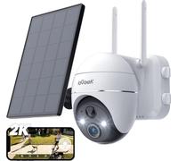ieGeek 2K caméra de surveillance avec PTZ, caméra de surveillance extérieure batterie avec PIR, solaire
