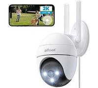 ieGeek 2K Camera Surveillance WiFi Exterieure, 360° Camera IP, Vision Nocturne Couleur, Détection Humaine, Audio Bidirectionnel, Sirène et Alarme Lumineuse, Pan 355°/Tilt 120° G