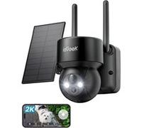 ieGeek 2K Caméra Surveillance WiFi Extérieure sans Fil Solaire 360°PTZ Vision Nocturne Couleur PIR Détection Humaine Sirène Noir G