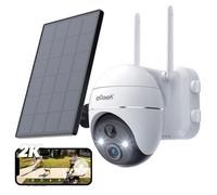 ieGeek 2K Caméra Surveillance WiFi Extérieure sans Fil Solaire Caméra Batterie Vision Nocturne PIR Sirène, Audio Bidirectionnel