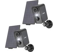 ieGeek 2K Camera Surveillance WiFi Exterieure sans Fil Solaire (Noir-2pcs) | AI & PIR Détection Mouvement, Caméra Batterie, Vision Nocturne Couleur, Audio Bidirectionnel, Étanche IP65, Alexa,ZS-GX3S