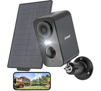 ieGeek 2K Caméra Surveillance WiFi Exterieure sans Fil Solaire, Vision Nocturne Couleur, AI Détection Mouvement, Audio Bidirectionne