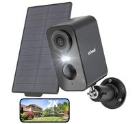 ieGeek 2K Camera Surveillance WiFi Exterieure sans Fil Solaire ZS-GX3S Noir | PIR Détection Mouvement, Caméra Batterie, Vision Nocturne Couleur, Audio Bidirectionnel, Étanche IP65, Compatible avec Alexa