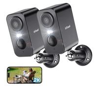 ieGeek 2K Caméra Surveillance WiFi Exterieure sans Fil ZS-GX3S Noir 2pcs | AI & PIR Détection Mouvement, Vision Nocturne Couleur, Extérieure, Audio Bidirectionnel, Étanche IP65