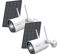 ieGeek 2K Solar caméra de surveillance extérieur batterie, PIR, audio 2 voies, Alexa, Wlan