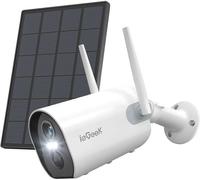 ieGeek 2K Solar caméra de surveillance extérieur batterie, PIR, audio 2 voies, Alexa, Wlan